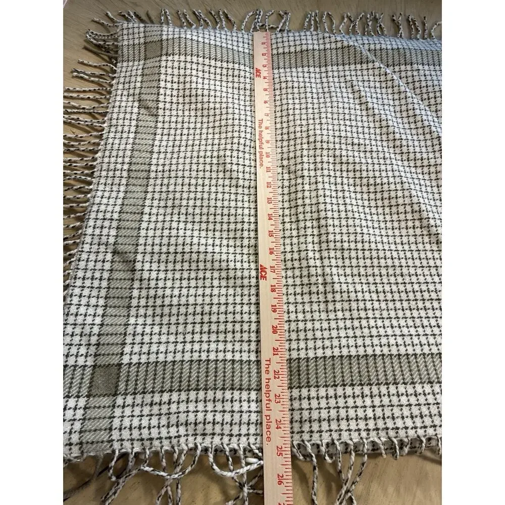 VTG Ralph Lauren Yorkshire Rose Wool Euro Sham Pillow Cover Fringed Plaid 25